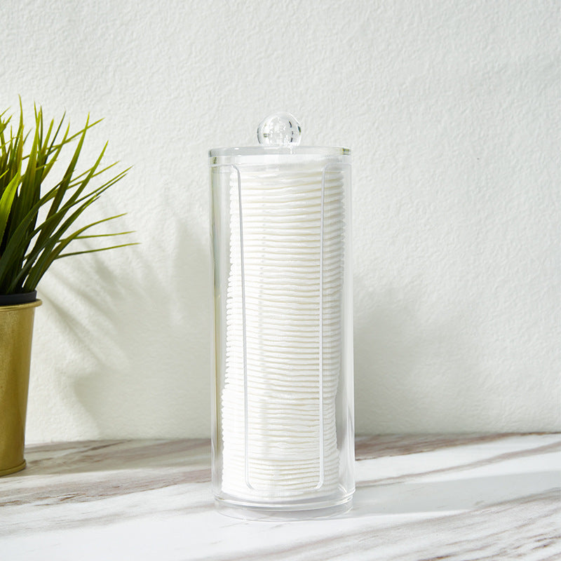 2-Pack Cosmetic Storage Jars Acrylic Makeup Cotton Pad Holder