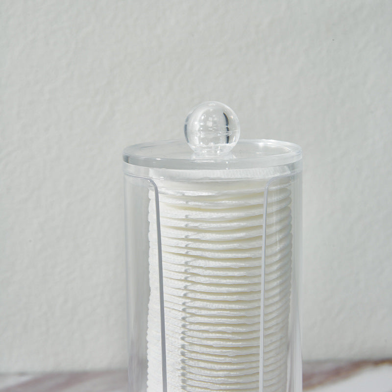 2-Pack Cosmetic Storage Jars Acrylic Makeup Cotton Pad Holder