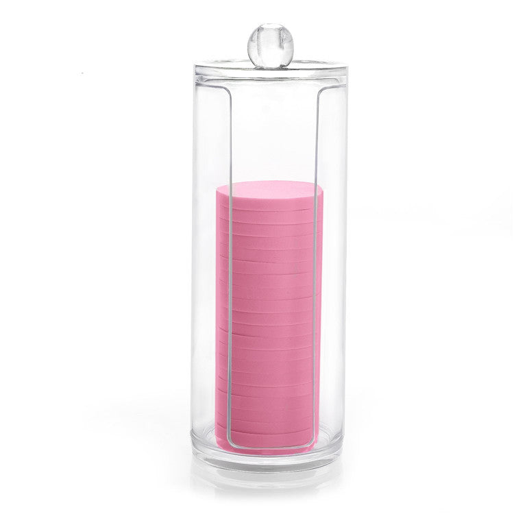 2-Pack Cosmetic Storage Jars Acrylic Makeup Cotton Pad Holder