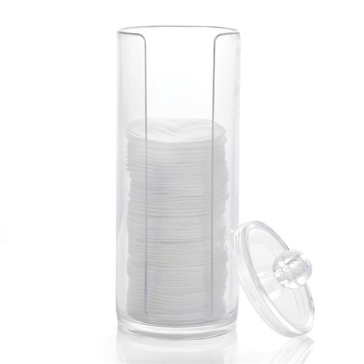 2-Pack Cosmetic Storage Jars Acrylic Makeup Cotton Pad Holder