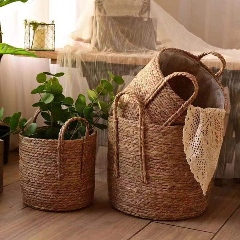 Nordic Seagrass Woven Flower Basket