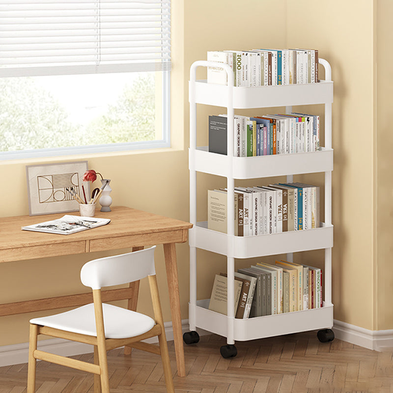 2-4 Tier Rolling Storage Cart Mobile Bookshelf Cart with Wheels
