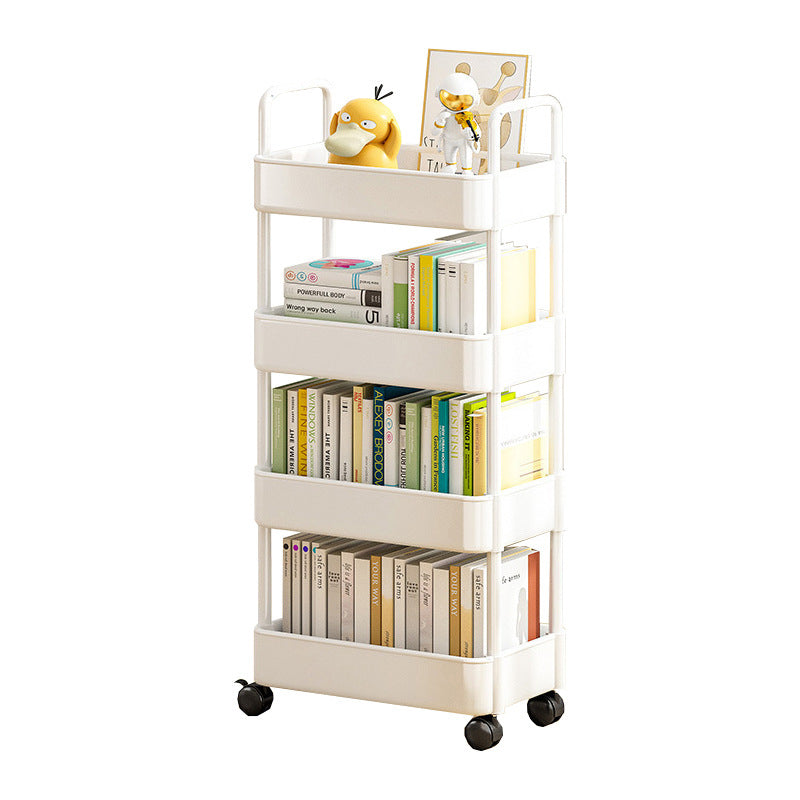 2-4 Tier Rolling Storage Cart Mobile Bookshelf Cart with Wheels