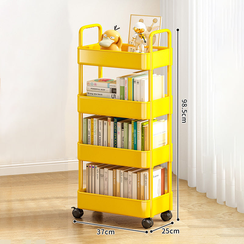 2-4 Tier Rolling Storage Cart Mobile Bookshelf Cart with Wheels