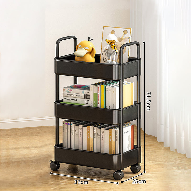 2-4 Tier Rolling Storage Cart Mobile Bookshelf Cart with Wheels