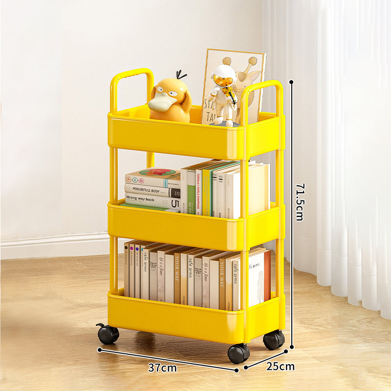 2-4 Tier Rolling Storage Cart Mobile Bookshelf Cart with Wheels