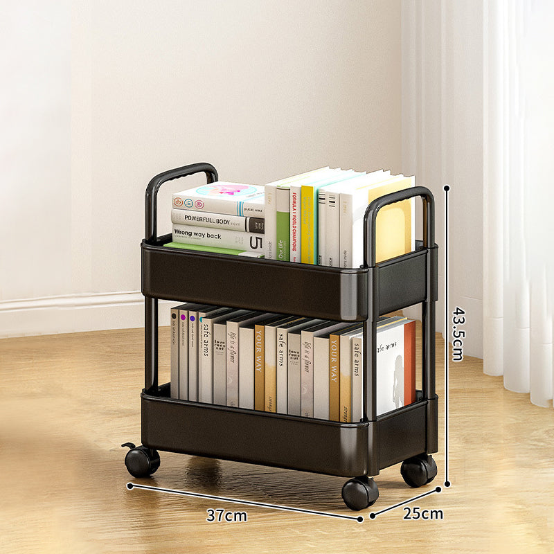 2-4 Tier Rolling Storage Cart Mobile Bookshelf Cart with Wheels