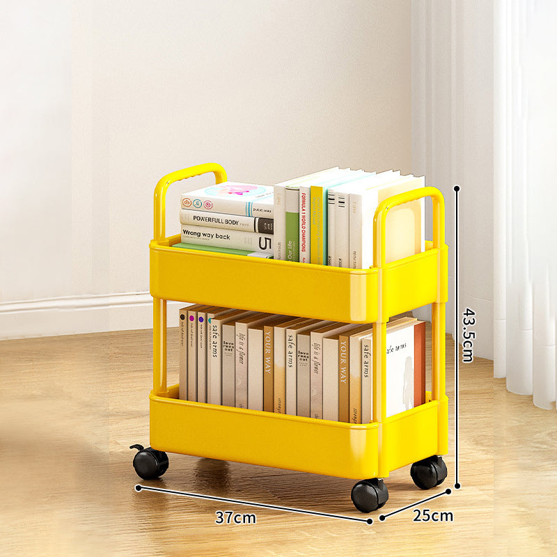 2-4 Tier Rolling Storage Cart Mobile Bookshelf Cart with Wheels