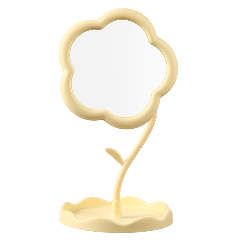 Flower-Shaped Makeup Mirror for Desk