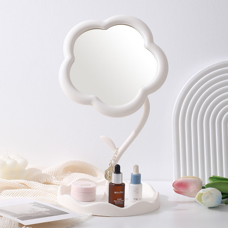 Flower-Shaped Makeup Mirror for Desk