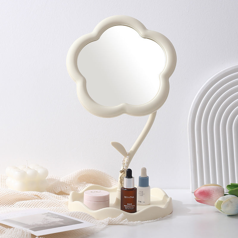 Flower-Shaped Makeup Mirror for Desk