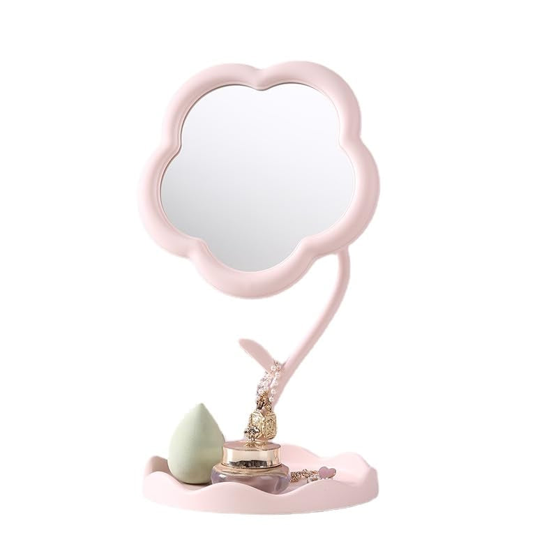 Flower-Shaped Makeup Mirror for Desk