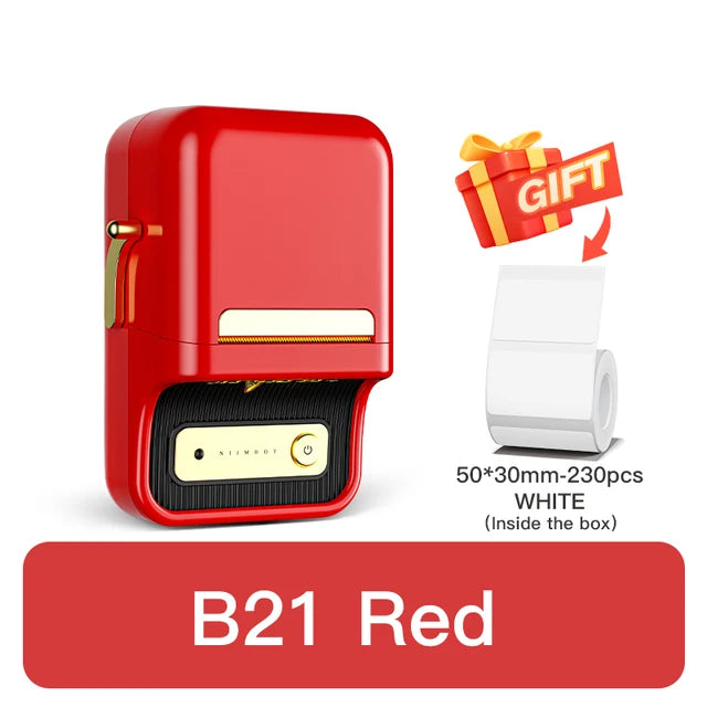 NIIMBOT B21 Mini Thermal Printer Wireless Bluetooth Label Maker Machine with Tape