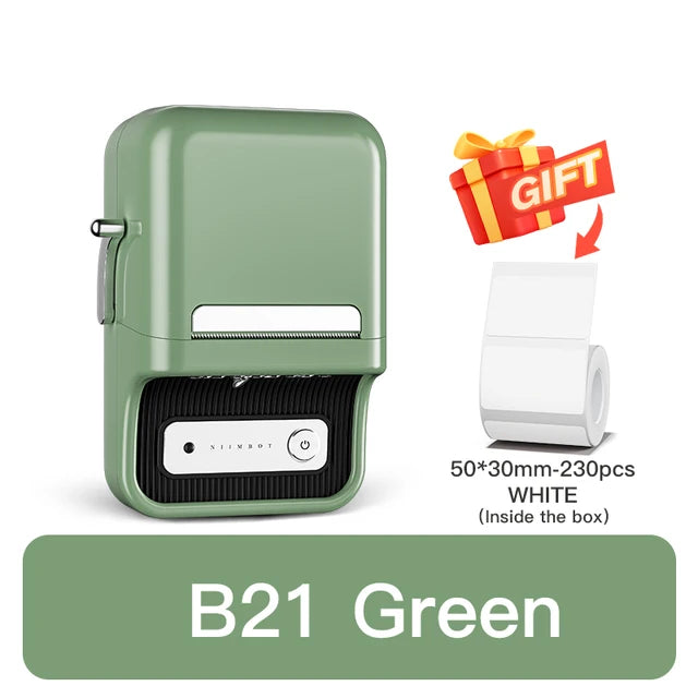 NIIMBOT B21 Mini Thermal Printer Wireless Bluetooth Label Maker Machine with Tape