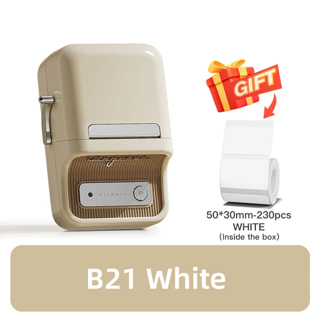NIIMBOT B21 Mini Thermal Printer Wireless Bluetooth Label Maker Machine with Tape