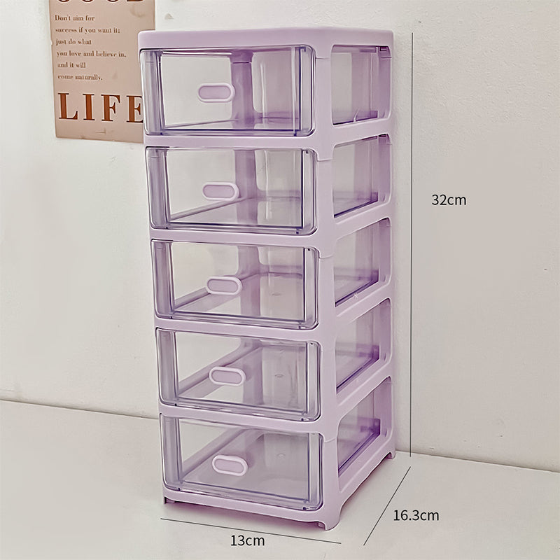 2-5 Tiers Desk Organizer Drawers Mini Desktop Stationery Jewelry Storage Container
