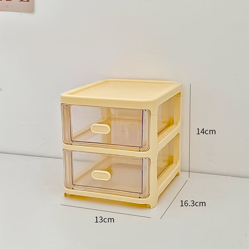 2-5 Tiers Desk Organizer Drawers Mini Desktop Stationery Jewelry Storage Container