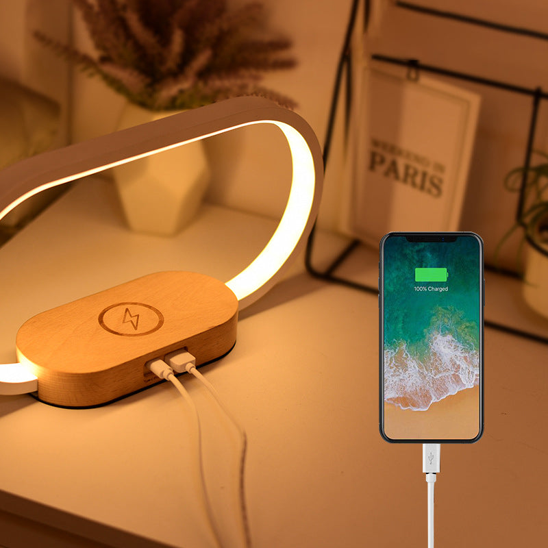 10W Wireless Charger Touch Control LED Table Lamp Night Light with Clock USB Port Fast Charging Station Dock for iPhone Samsung