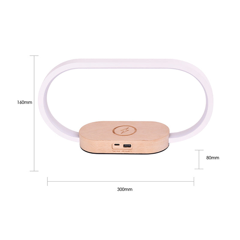 10W Wireless Charger Touch Control LED Table Lamp Night Light with Clock USB Port Fast Charging Station Dock for iPhone Samsung