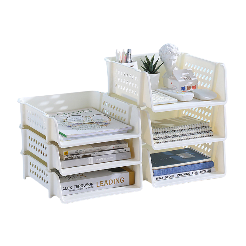 Multi-layer File Tray Organizer Stackable A4 Document Paper Organizer Rack