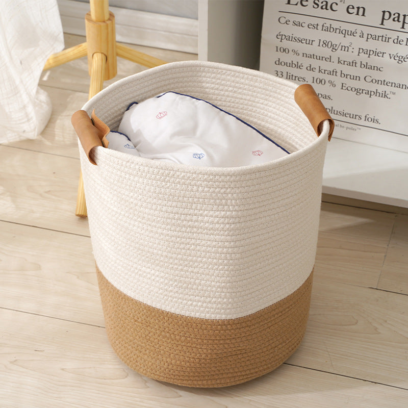 Woven Rope Laundry Basket with Handles