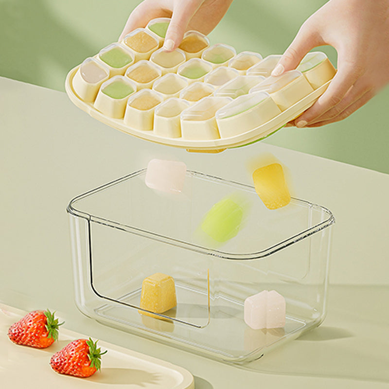 Silicone lce Cube Film 22 Grid lce Box with Lid /lce-Cream Mould