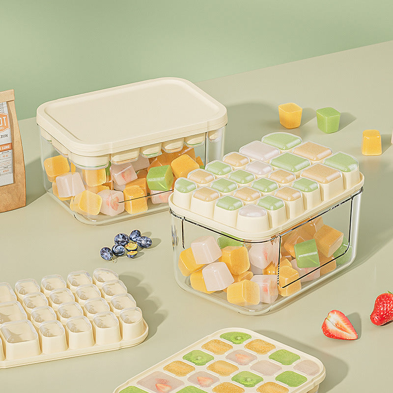 Silicone lce Cube Film 22 Grid lce Box with Lid /lce-Cream Mould