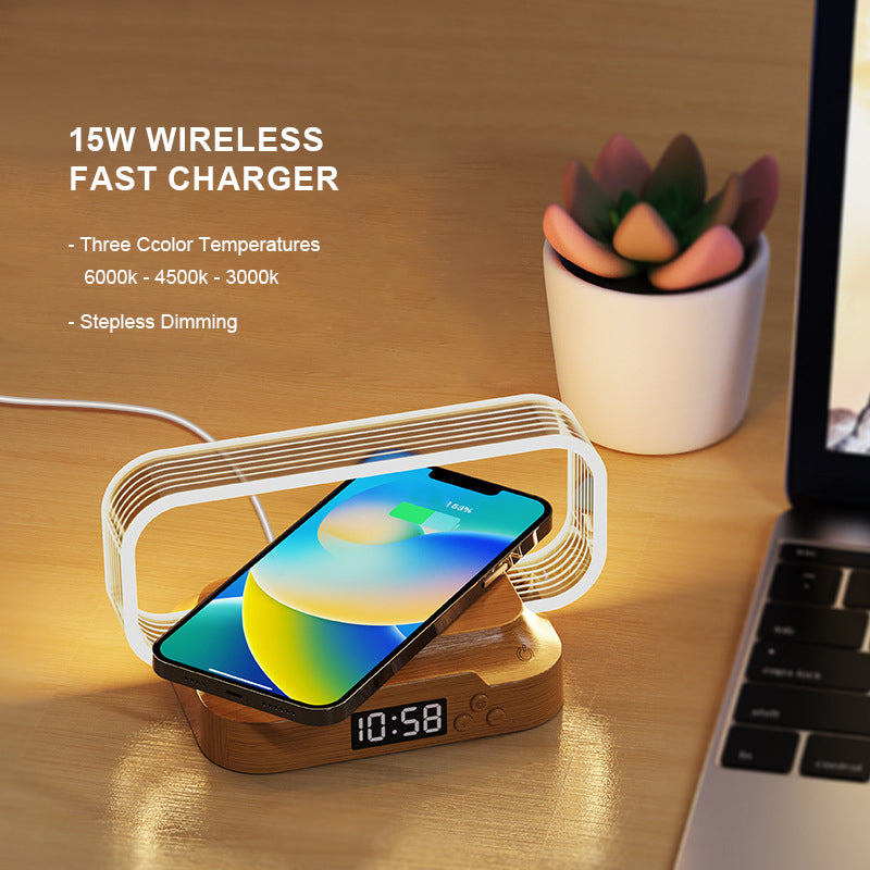 LED Bedside Lamp with 15W Wireless Charging Touch Control 3-Level Stepless Dimming