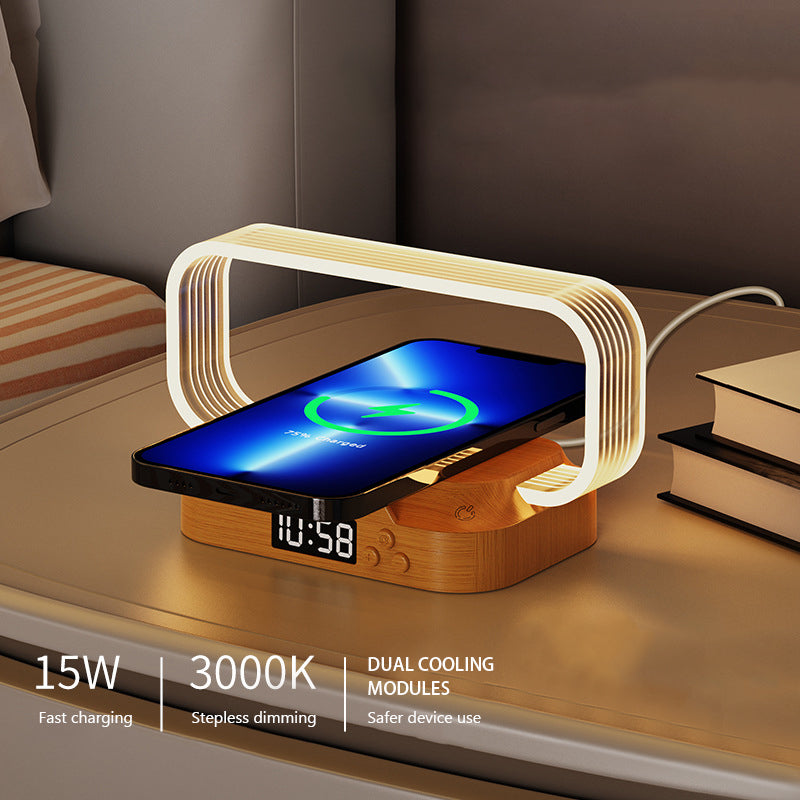 LED Bedside Lamp with 15W Wireless Charging Touch Control 3-Level Stepless Dimming