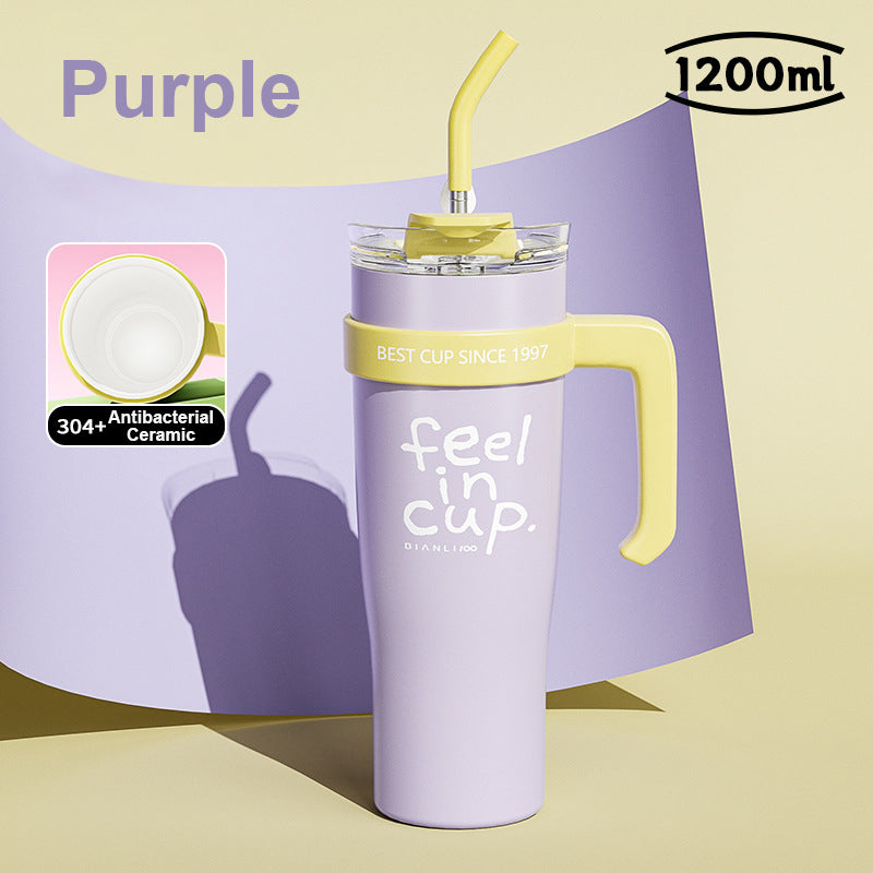 40oz Water Bottle with Handle Resistant Tumbler Reusable Insulated Stainless Steel