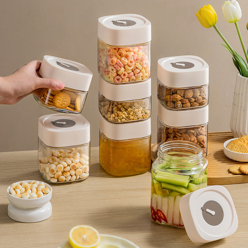 2-Pack Food Storage Container Leakproof Canister Glass Jar With Airtight Lid
