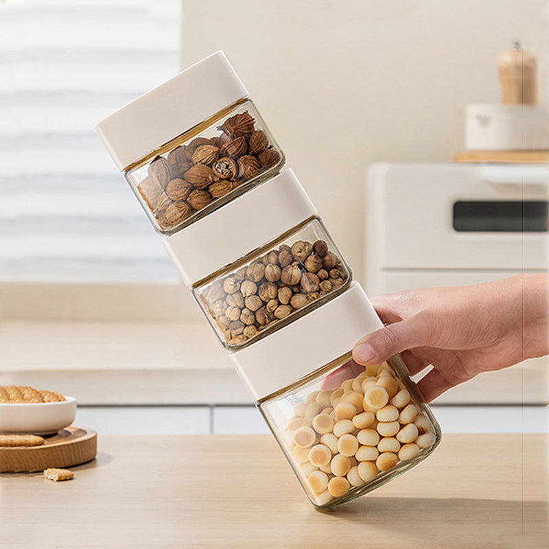 2-Pack Food Storage Container Leakproof Canister Glass Jar With Airtight Lid