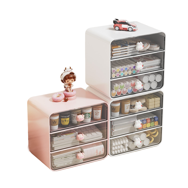 Desktop Storage Box Stationery Organizer Stackable Drawer Organizer