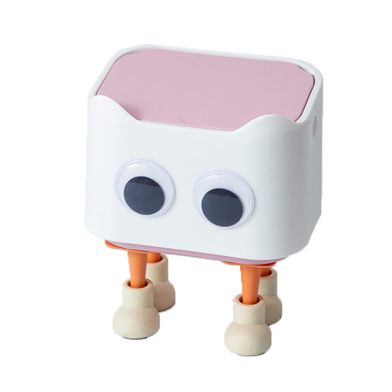 2-Pack Mini Plastic Desktop Trash Can with Lid